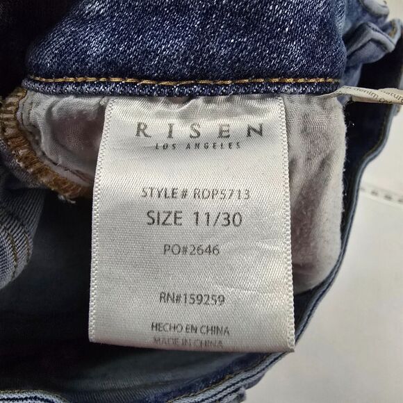 Risen RDP5713‎ High Rise Ankle Flare Jeans blue denim 11/30 womens 4880 - Picture 11 of 13